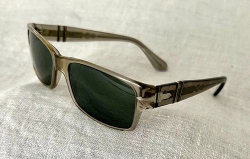 AUTH Persol Sunglasses 2803-S Transparent Grey Frames 309/31 Gray Green Lens OBO