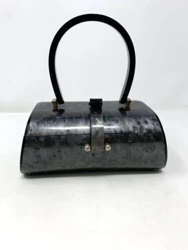 Wilardy Vintage Lucite Purse 1950s Pearl With Mirror And Split 