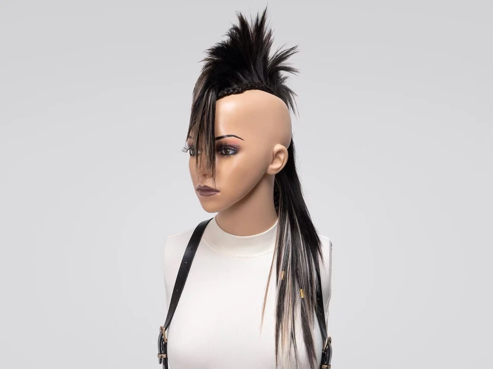 Mohawk Punk Wig Headpiece, Mohican Wig Headpiece, Alternative Goth Headpiece Wig - Image 2 of 4