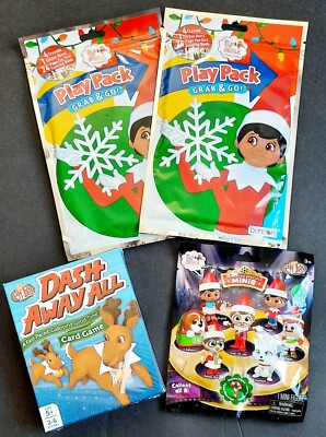 Elf On The Shelf Pets Dash Away Card Game, Mini  Figure, Activity Play Packs Lot