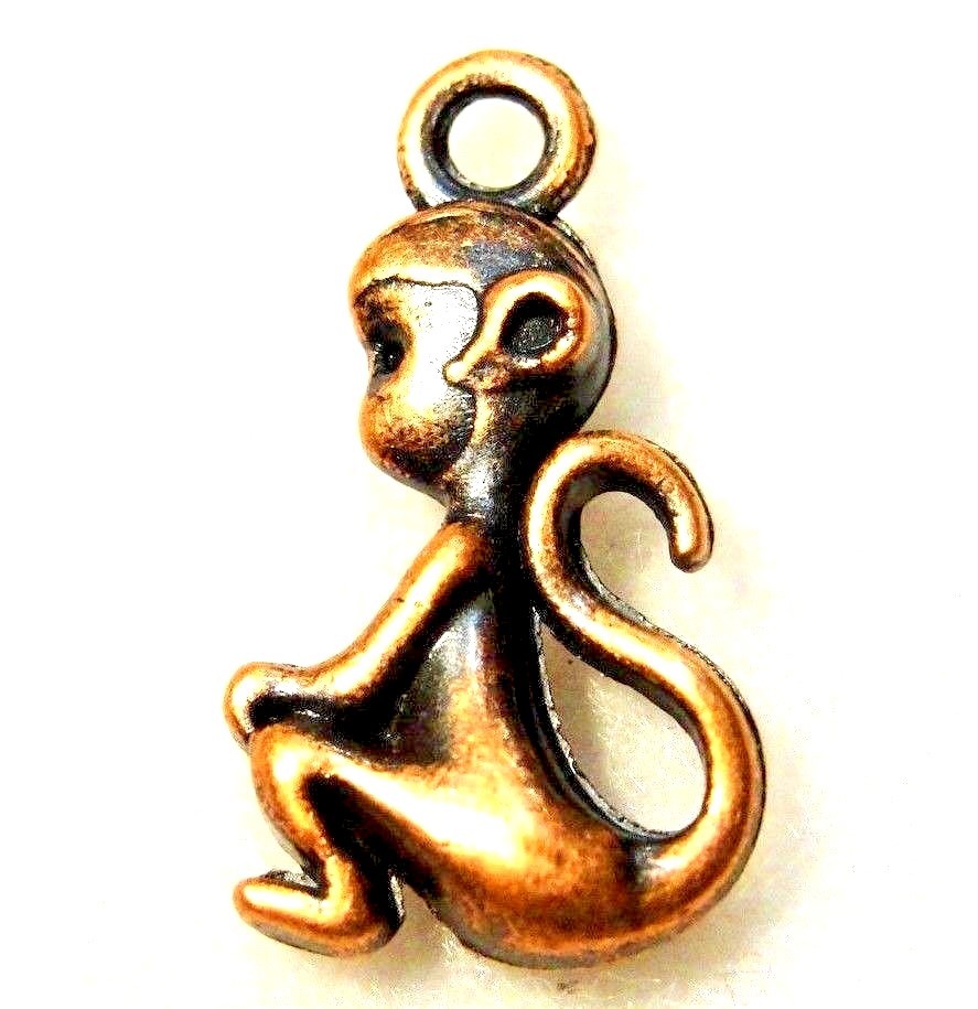 WHOLESALE Tibetan Antique Copper 3D MONKEY Animal Charms