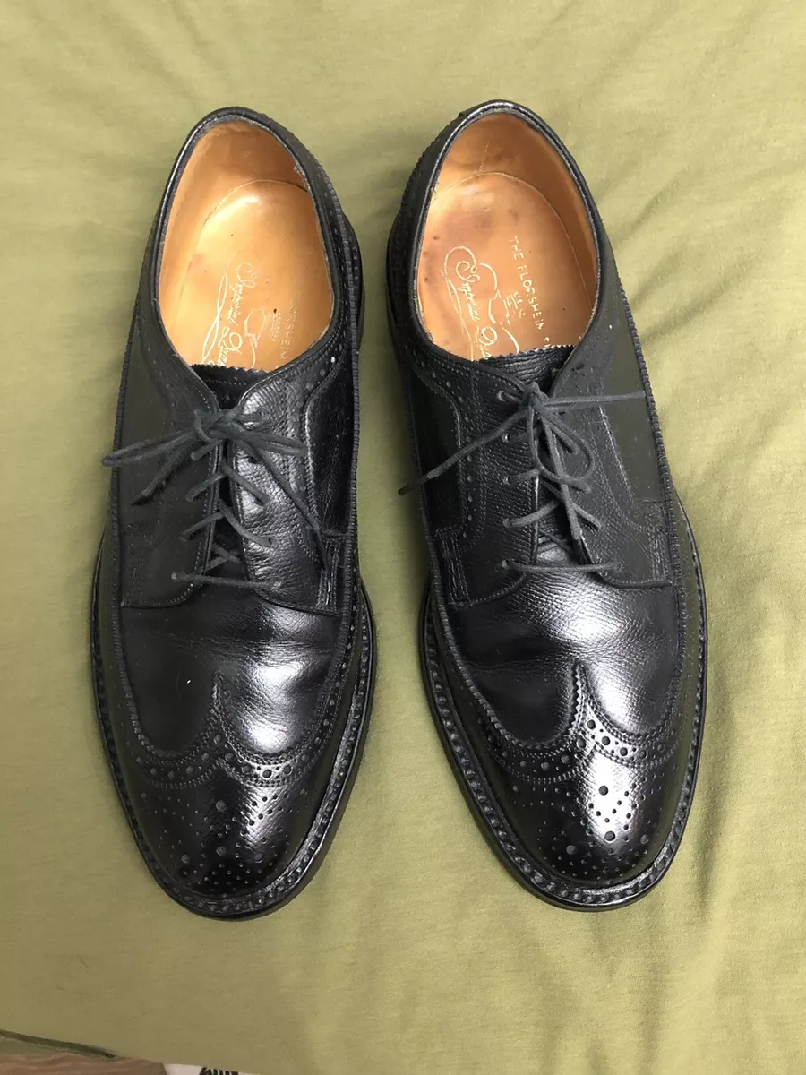 FLORSHEIM IMPERIAL VCLEAT 7 1 2 E BLACK GREAT VINTAGE CONDITION