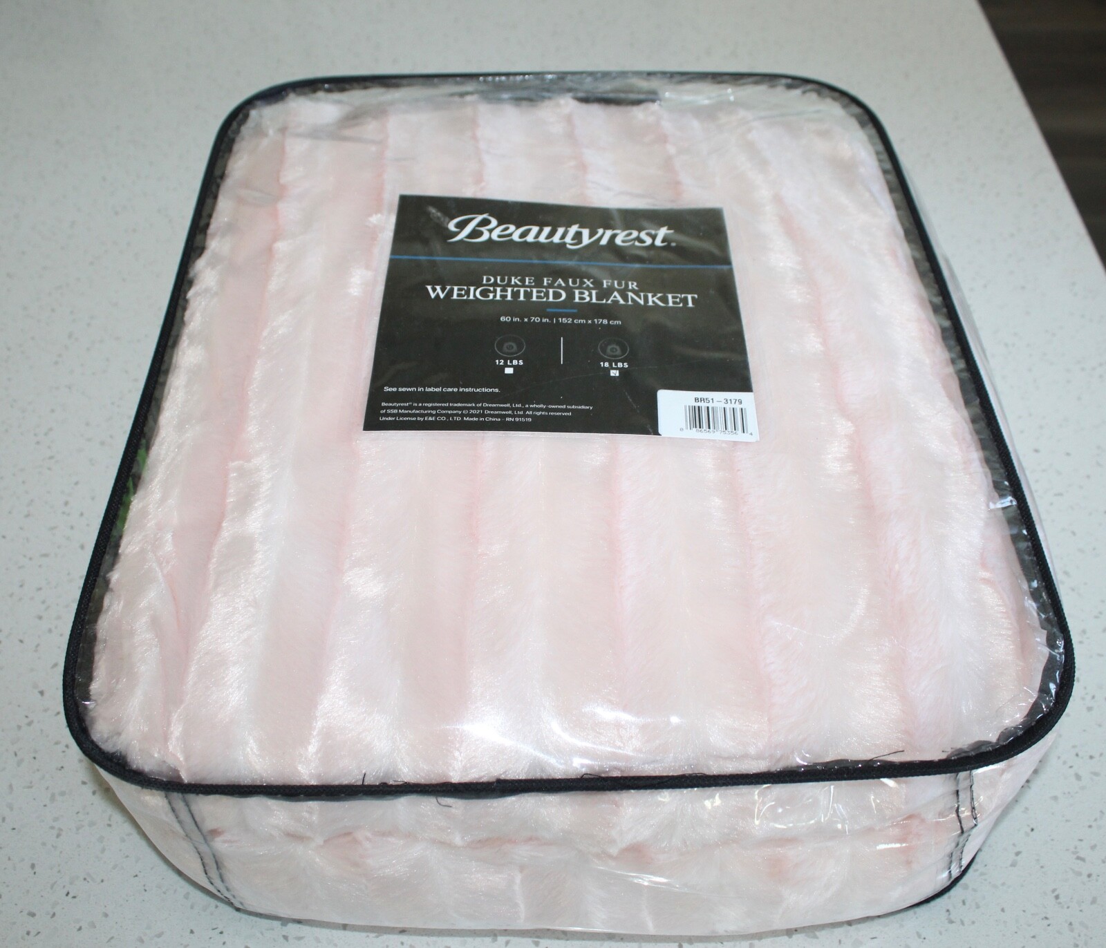 Beautyrest Duke Faux Fur 18lbs Weighted Blanket with Removable Cover