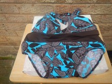 RIVIERA SIZE 18 BROWN/BLUE BIKINI LIGHTLY PADDED NWOT REMOVABLE PADS