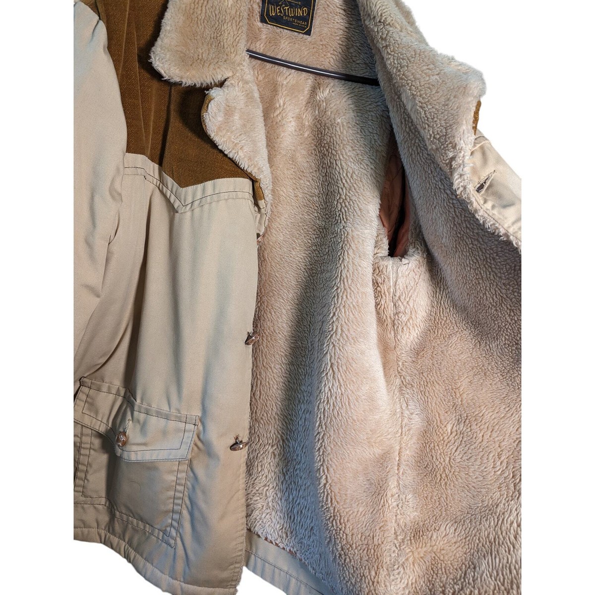 Vintage 70s Westwind Sportswear Western Sherpa Lined Brown Ranch Barn Jacket View 6