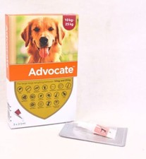 3 x 1 tube ADVOCATE FOR MEDIUM DOGS WEIGHT RANGES FROM 10 - 25 KGS.