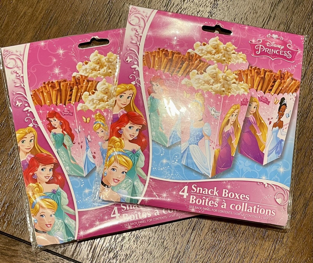 Disney Princess Cinderella Ariel Rapunzel Snack Box Cups Party