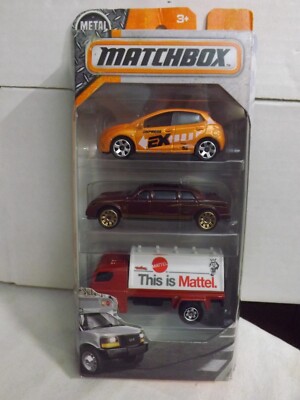 2017 Matchbox ''City'' 3 Car Pack Mazda 2-Limousine-Billboard Truck