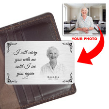 Personalised Aluminium Photo Wallet Card - In Memoriam Keepsake, Memorial Gift