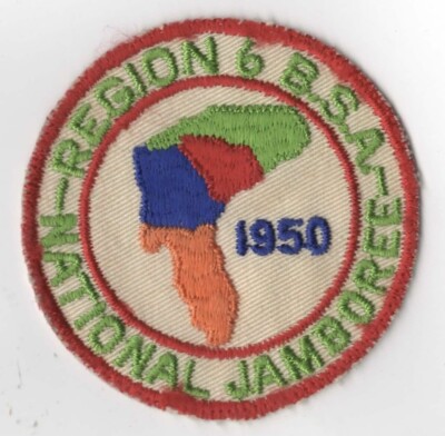 1950 National Jamboree Region 6 BSA Patch RED Bdr. [JM737]