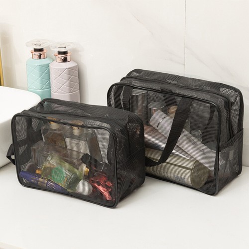 Lot De 2 Sacs De Rangement En Filet YSJCHEBS – Cordon De Serrage, Léger, Polyester – Idéal Voyage, Camping, Sport (Noir)