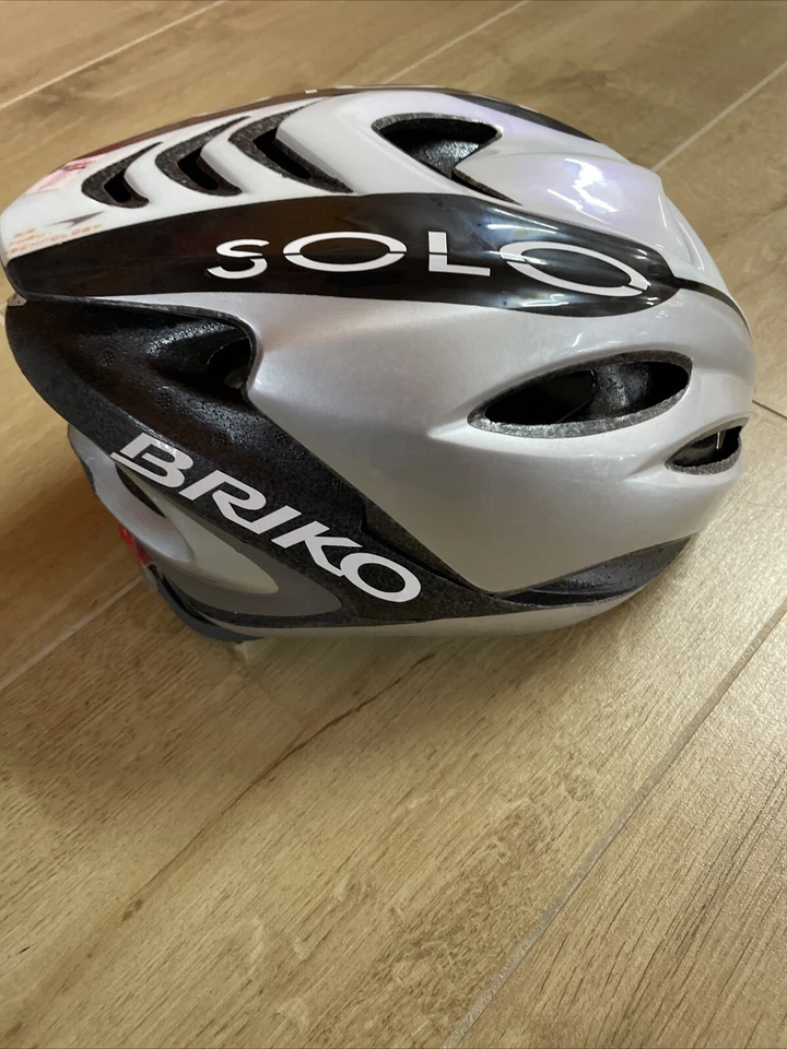 Fahrradhelm Race-Mtb briko Solo M-L 58-60 Einstellbar Weiß-silber Fahrrad Helmet Foto 3 de 4