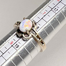 Sterling Silver Australian White Opal Ring Ov...