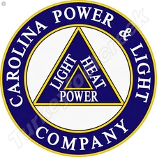 Carolina Power & Light Company Round Metal Sign 2 Sizes To Choose From
