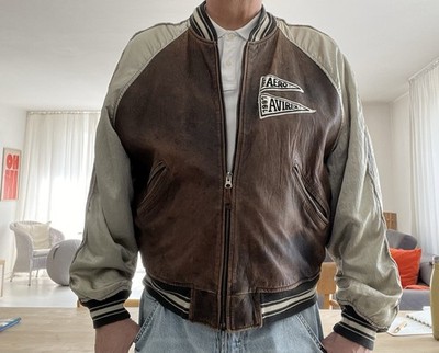 AVIREX Lederjacke mit Fallschirmspringerseide Herren, Größe L