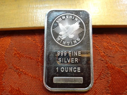 Sunshine Minting Eagle 1 Oz .999 Silver Bullion Bar - No Reserve