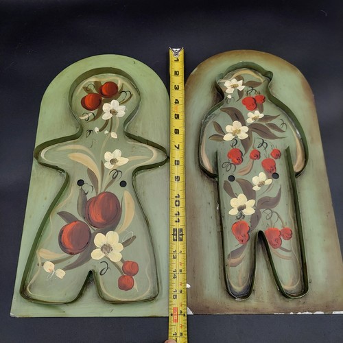 Folk Art Vintage Primitive Tole Painting Gingerbread Man Signed Mary Walborn 74 - Picture 2 of 13
