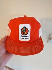 Vtg Golden Harvest Seed Corn Patch Hat Trucker Cap K- Products USA Mesh Snapback