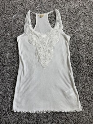 Denim & Supply Ralph Lauren Lace Trim Neckline Ribbed Tank Top Women's Size S