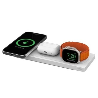 Belkin Boost Charge Pro 15W 3-in-1 Wireless Charging Pad with MagSafe White