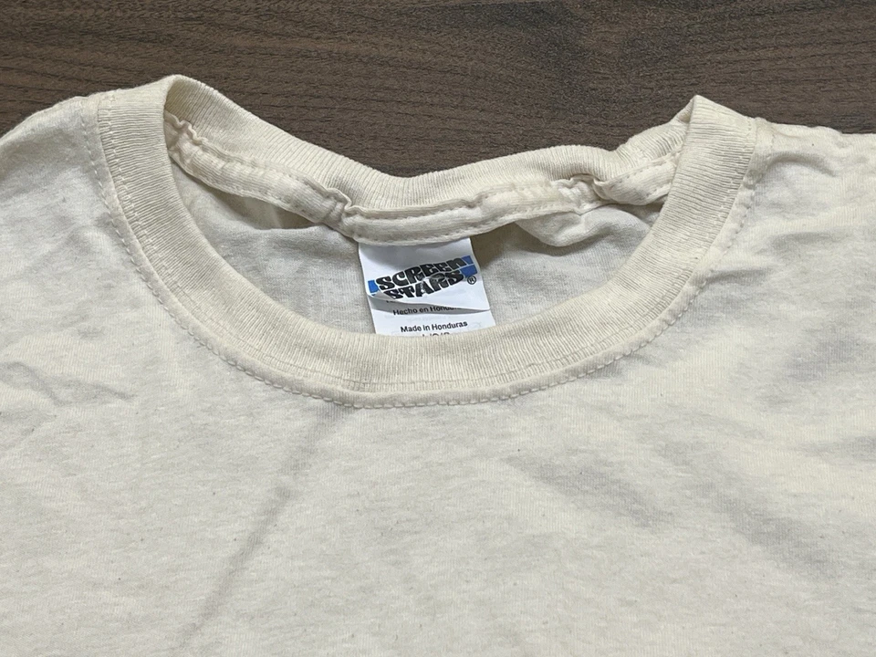 VTG Screen Stars Men’s Beige Blank T-Shirt - Large - Image 2 of 3