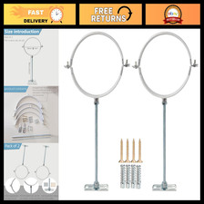 8" Adjustable Pipe Hanger Strap Set - Heavy Duty Galvanized Iron Bracket Kit, Wa