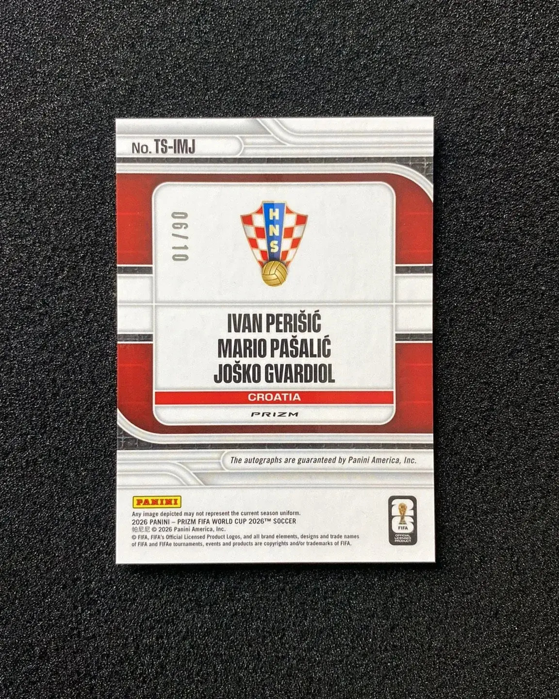 2026 Prizm Triple Auto 6/10 Ivan Perisic, Mario Pasilic, Josko Gvardiol WU89 view 2