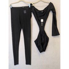 Fashion Nova Junior's Size L Anya Double Lined Dress Black Mesh