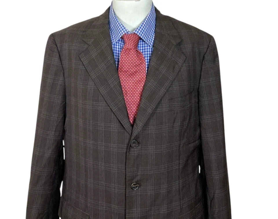 Gianluca Isaia Sport Coat Jacket Italian Wool Brown Glen Plaid Men's 40S Nice. - Image 2 of 4