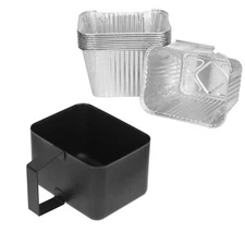 Grill Grease Cup Catcher with 10-Pack Aluminum Drip Pans Liners for Pit Boss