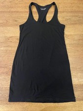 Victoria's Secret Pure Black Solid X-SMALL Tank Mini Sleepshirt Dress VS