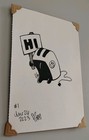 Original Signed Drawing Toaster From Book 4x6 OOAK HI Sign Cute Smiley Friendly — photo 3