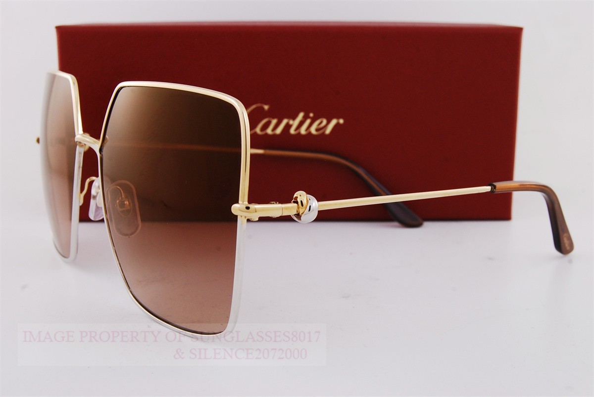 Cartier ゴールド ブラウン サングラス 紫外線カット ケース付き Closeout New Authentic Cartier Sunglasses CT 0361/S-002 Gold