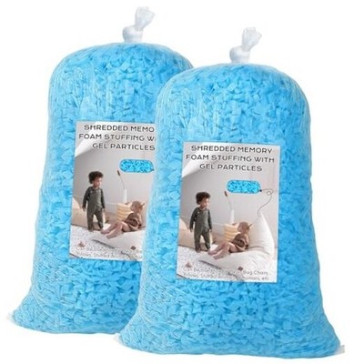 Bean Bag Filler, 10lbs Shredded Memory Foam Filling, Bean Bag Blue 10.0 Pounds