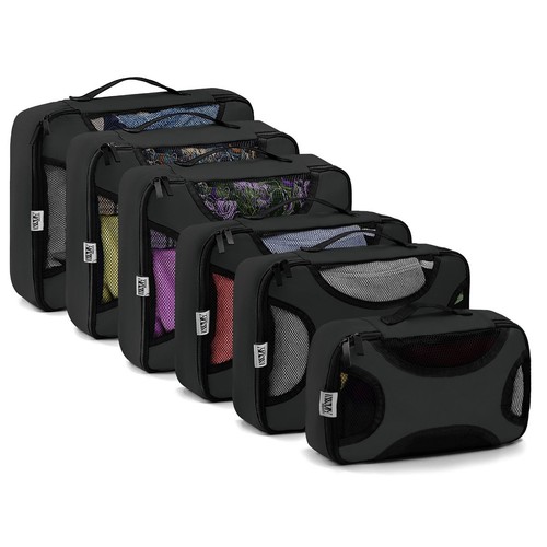 Packing Cubes for Suitcase 6 Colours Travel Organiser Set, 6 Pieces Lightweight