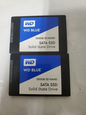 Lot Of 2 Pcs Western Digital Blue 3D NAND 500GB Internal 2.5'' (WDS500G2B0A) SSD