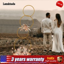 Wedding Round Hoop Backdrop Stand Detachable 4-Tier Gold Metal Flower Arch Frame