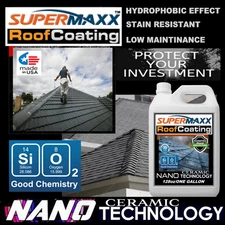 NANO ROOF COATING  FOR ASPHALT SHINGLES RESISTS STAINS SUN FADE MOLD PROTECTION