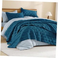  Queen Size Quilt Bedding Set Teal - Full Lightweight Full/Queen Teal Blue
