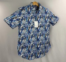 Robert Graham Button-Up Shirt Mens XL Artwork Colorful Vibrant Flip Cuff SS NWT