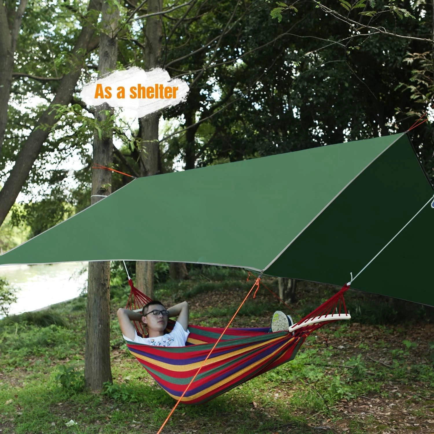 REDCAMP Hammock Rain Fly Camping Tarp - Thumbnail 2