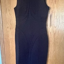 Calvin Klein Black scuba Sheath Midi Shift Dress