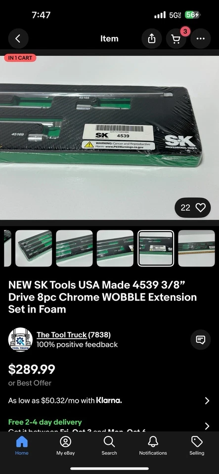 Sk 20 件套加长套装 1/4 合 3/8 英寸 1/2 英寸美国制造 — 第 4/4 张图片