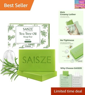 Tea Tree Soap, Handmade Soap Bar for Face and Body, Cold Process, Soothing Hy...