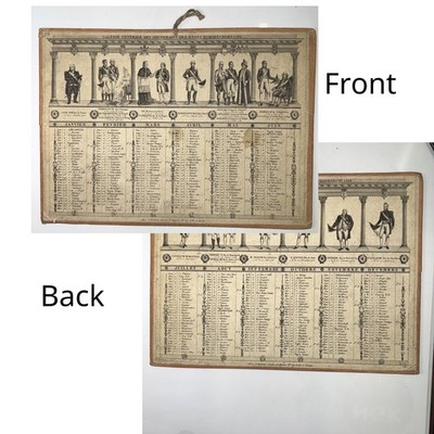 French Gregorian Calendar 1816 Post French Revolution Napoleon