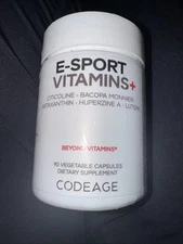 Codeage E-Sport Vitamins+ Citicoline, Bacopa Monnieri, Ginkgo, Lutein, 90 ct NEW