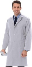 Meta 6116 Unisex 40 inch Soft Stretch Labcoat , Silver Gray, NWT, XS
