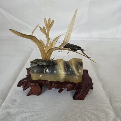 牛角雕刻印第安纳中国风雕像、雕像| eBay