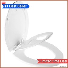 Elongated Toilet Seat with Built-In Potty Training Seat Toddler Whisper Close