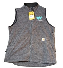 Carhartt Embroidered Full Zip Fleece Vest Gray Relaxed Fit M NWT Workato Tech